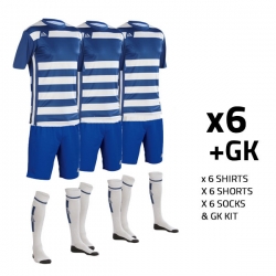 Boca ss Royal/White (6+GK) S-M Kit Bundle x7 Full Kits With Printing (Size S-M)