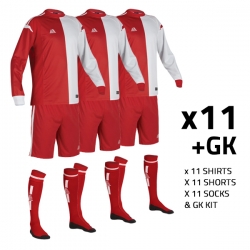 Marseille Red/White (11+GK) Kit Bundle Size SB