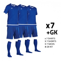 Rio Royal/White (7+GK) L Kit Bundle (Shading Issue x8 Full Kits With Printing (Size L)