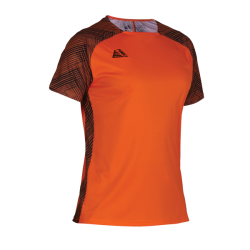 Benfica Womens Sublimated Football Shirt Tangerine/Black
