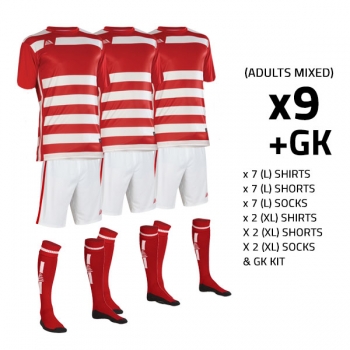 Boca ss Red/White (9+GK) Mixed Adults Kit Bundle