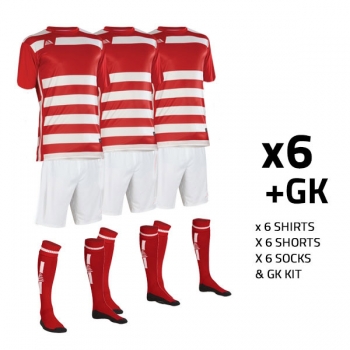 Boca ss Red/White (6+GK) S-M Kit Bundle