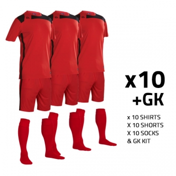 Malmo ss Red/Black (10+GK) Youth Kit Bundle