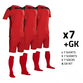 Malmo ss Red/Black (7+GK) S-M Kit Bundle